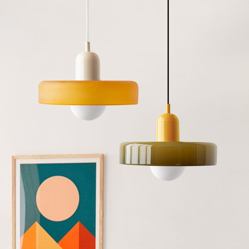 Arkea | Colored Glass Pendant Light With Adjustable Height