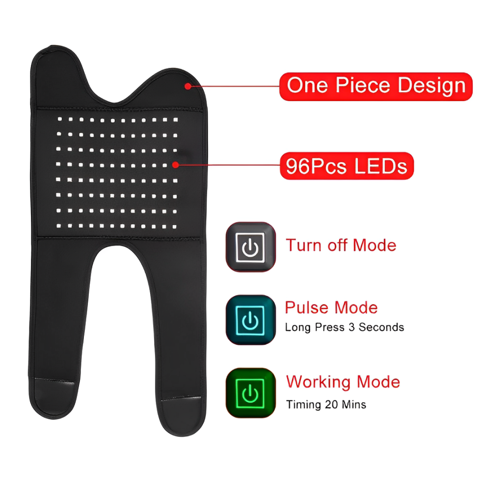 Ceinture de thérapie par lumière NovaFlex pour genou pour soulagement de la douleur usage quotidien
