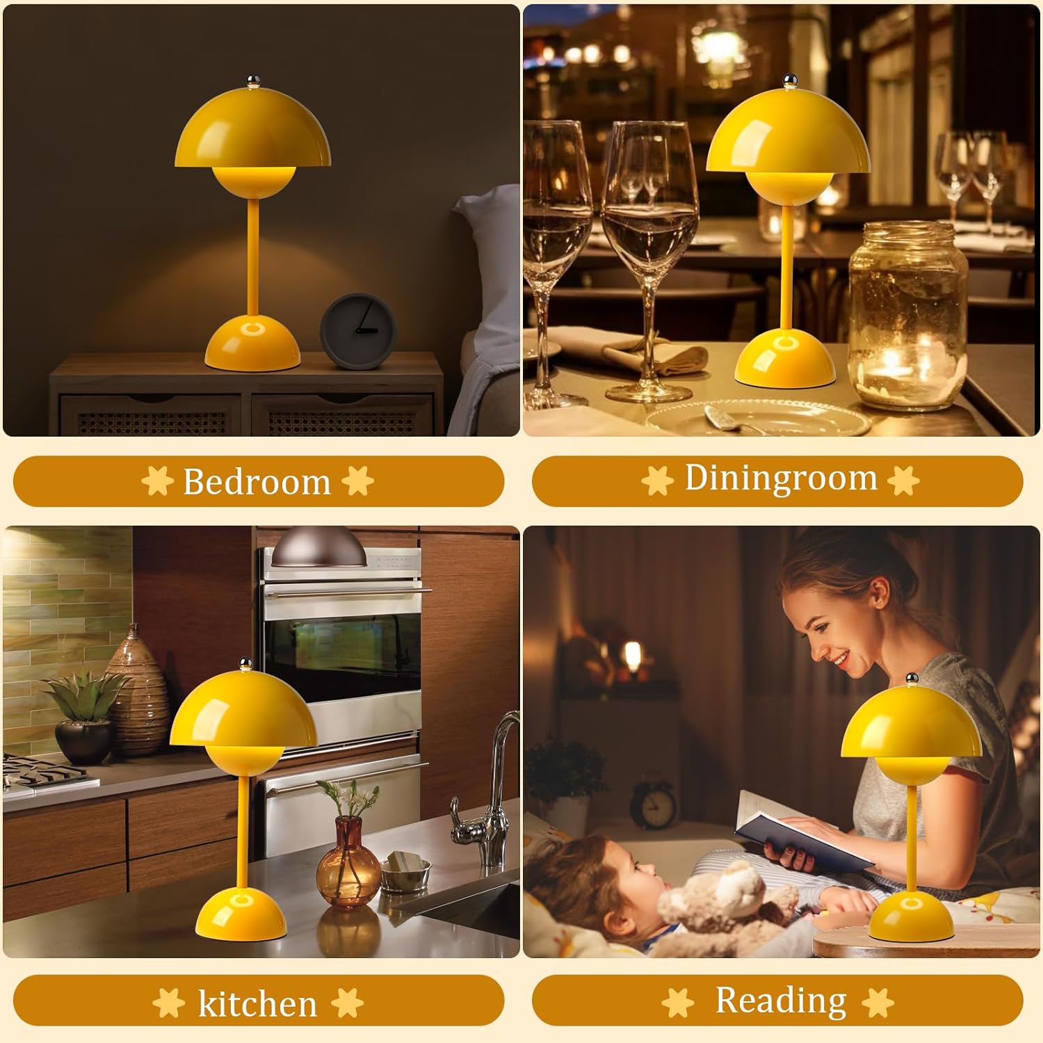 Aurelia | Minimalist Rechargeable Mushroom Bedside Lamp