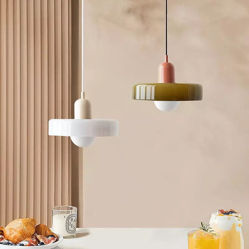 Arkea | Colored Glass Pendant Light With Adjustable Height