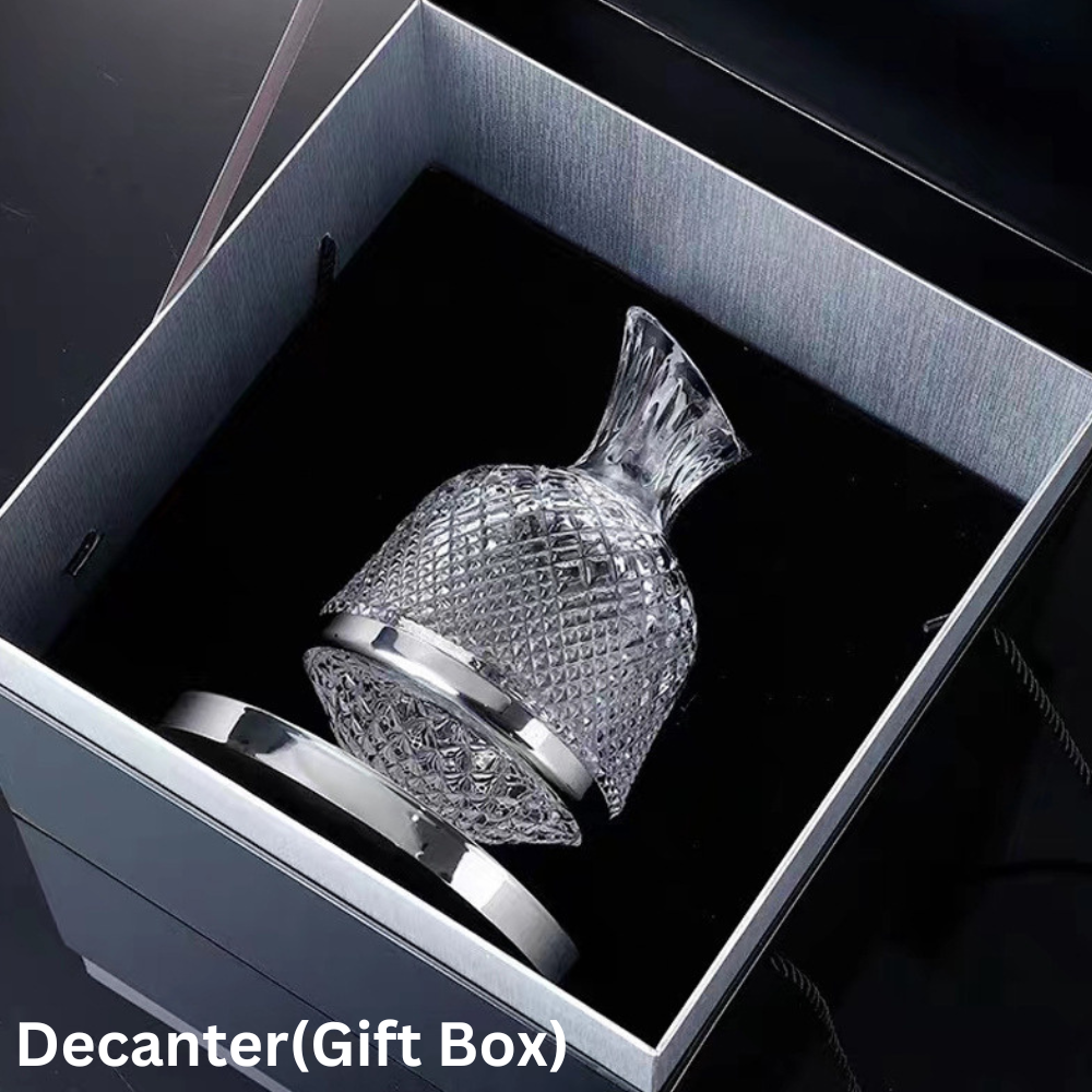 Aurora 360 Degree Rotating Crystal Hand Blown Wine Decanter