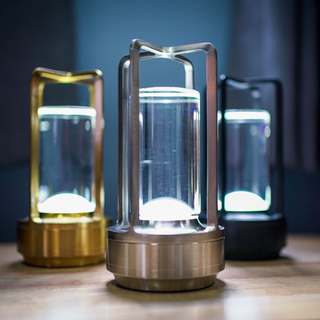 Elegant Crystal Lantern – Dimmable Light with USB Charging, Available in Gold, Silver, and Black, 9x17.5 cm 8