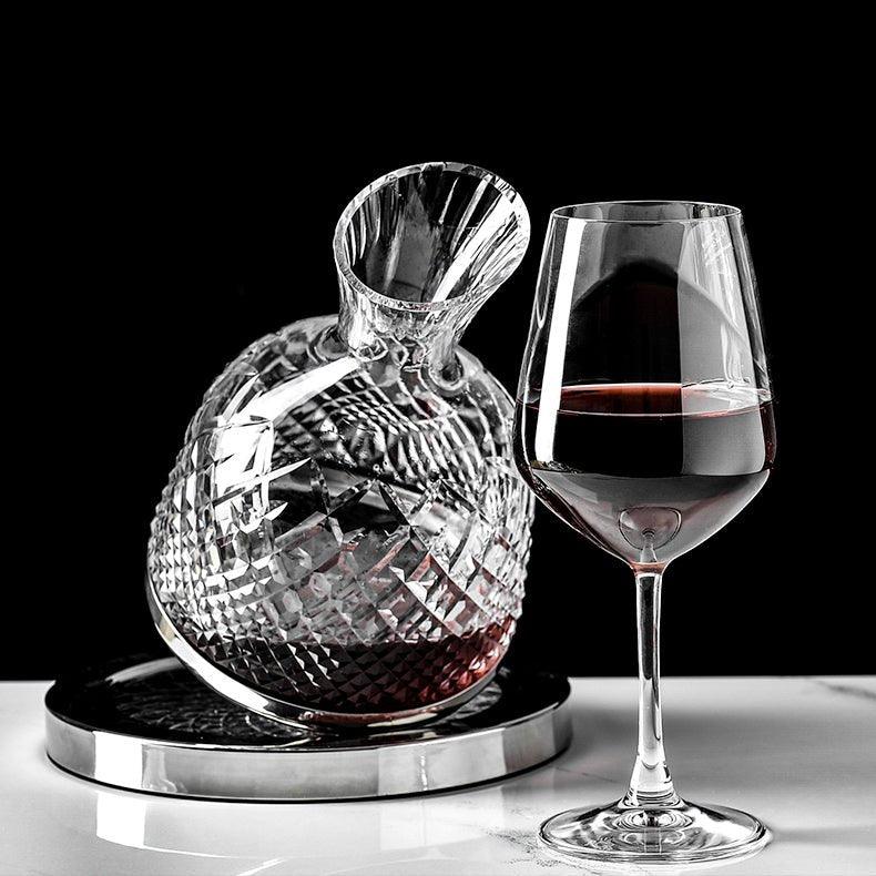 Aurora 360 Degree Rotating Crystal Hand Blown Wine Decanter