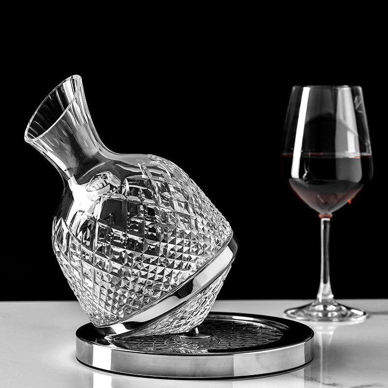 Aurora 360 Degree Rotating Crystal Hand Blown Wine Decanter