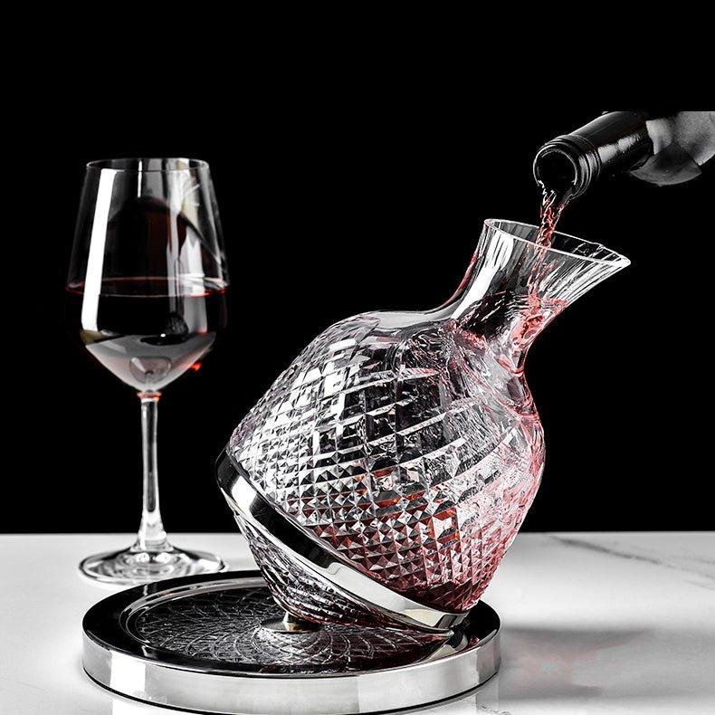 Aurora 360 Degree Rotating Crystal Hand Blown Wine Decanter