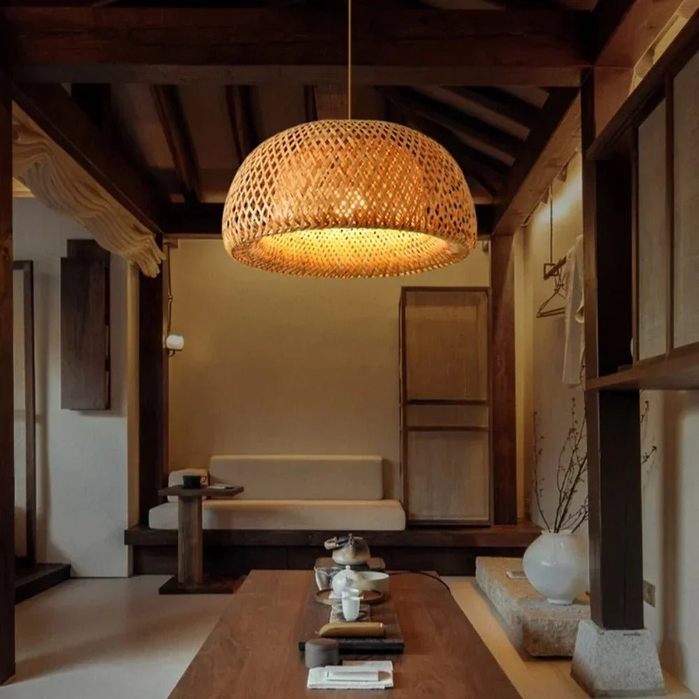 Hanging Rattan Pendant Light – Handmade Bamboo Lamp for Cozy Home Décor, Eco-Friendly Design 6