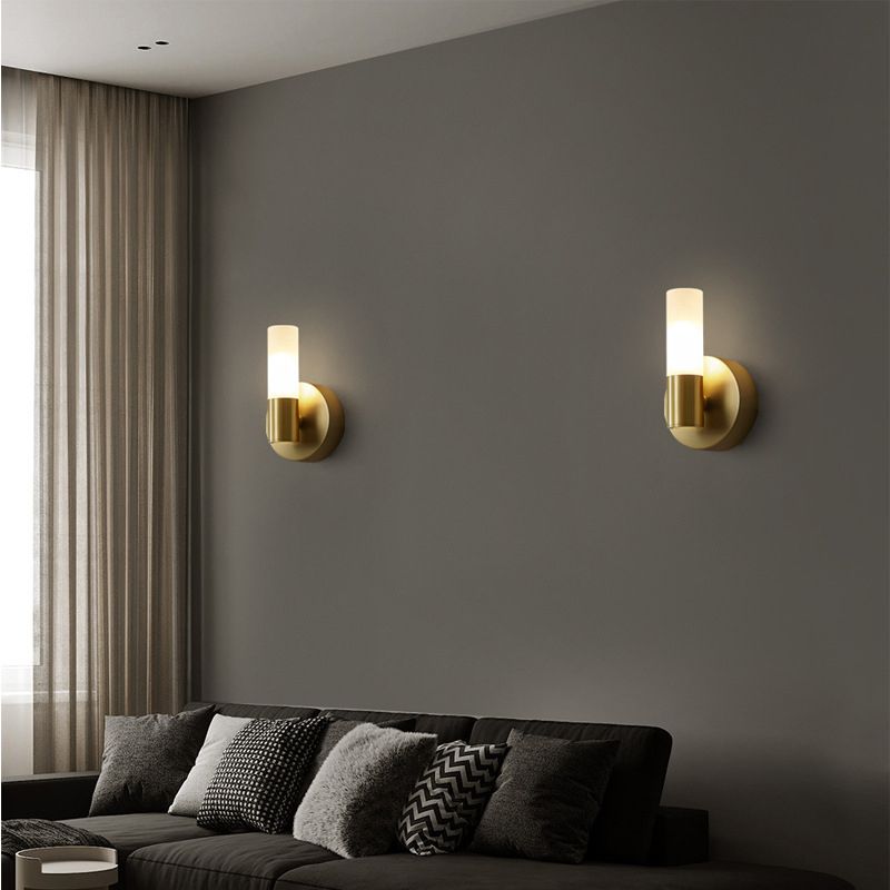 Aurelia Gold Wall Sconce With Frosted Glass LED Lighting