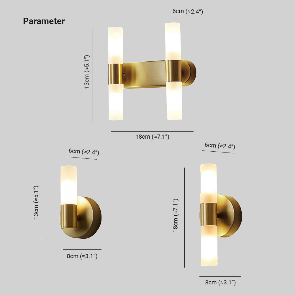 Aurelia Gold Wall Sconce With Frosted Glass LED Lighting