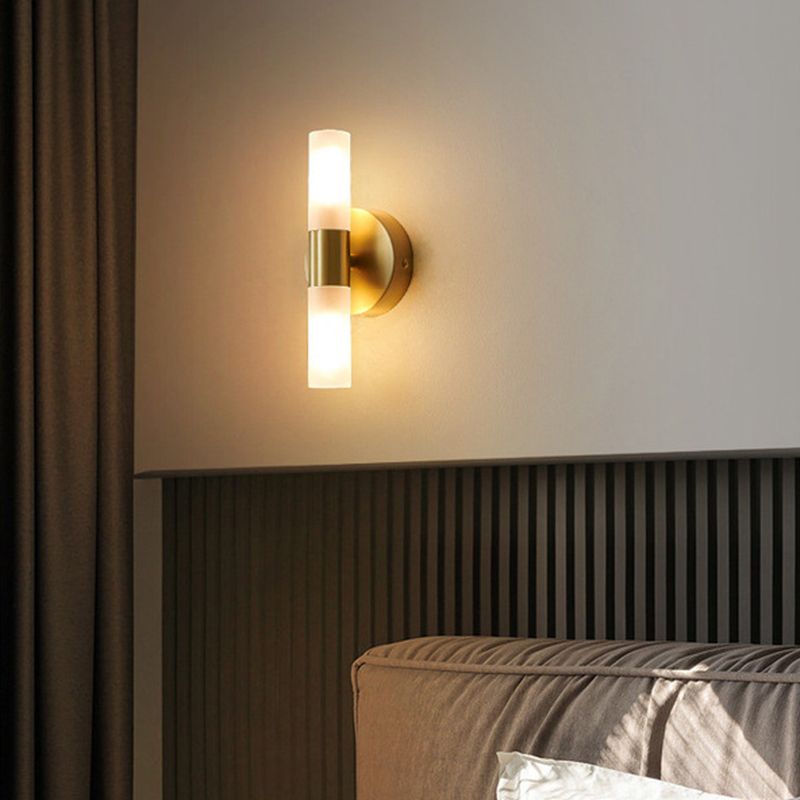 Aurelia Gold Wall Sconce With Frosted Glass LED Lighting