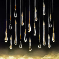 Modern LED Droplet Pendant Light – Elegant Glass and Iron Design for Kitchen and Dining Spaces 2