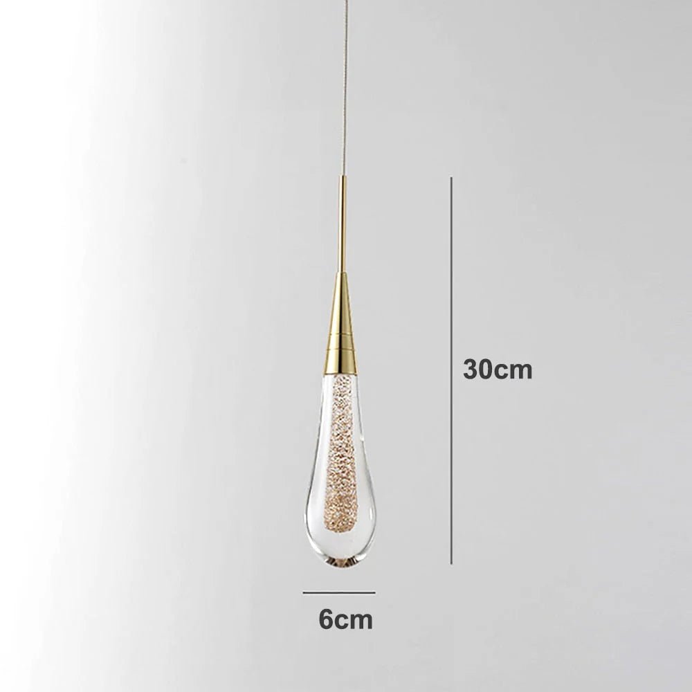 Modern LED Droplet Pendant Light – Elegant Glass and Iron Design for Kitchen and Dining Spaces 8