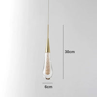 Modern LED Droplet Pendant Light – Elegant Glass and Iron Design for Kitchen and Dining Spaces 8