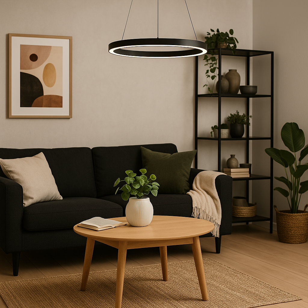 Lunara Modern Circular LED Hanging Light Dimmable Durable Stylish For Dining Living Room Office