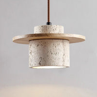 Natural Travertine Stone Pendant Light with Adjustable Cord – Elegant Kitchen Hanging Light for Modern Interiors 1