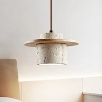 Natural Travertine Stone Pendant Light with Adjustable Cord – Elegant Kitchen Hanging Light for Modern Interiors 5