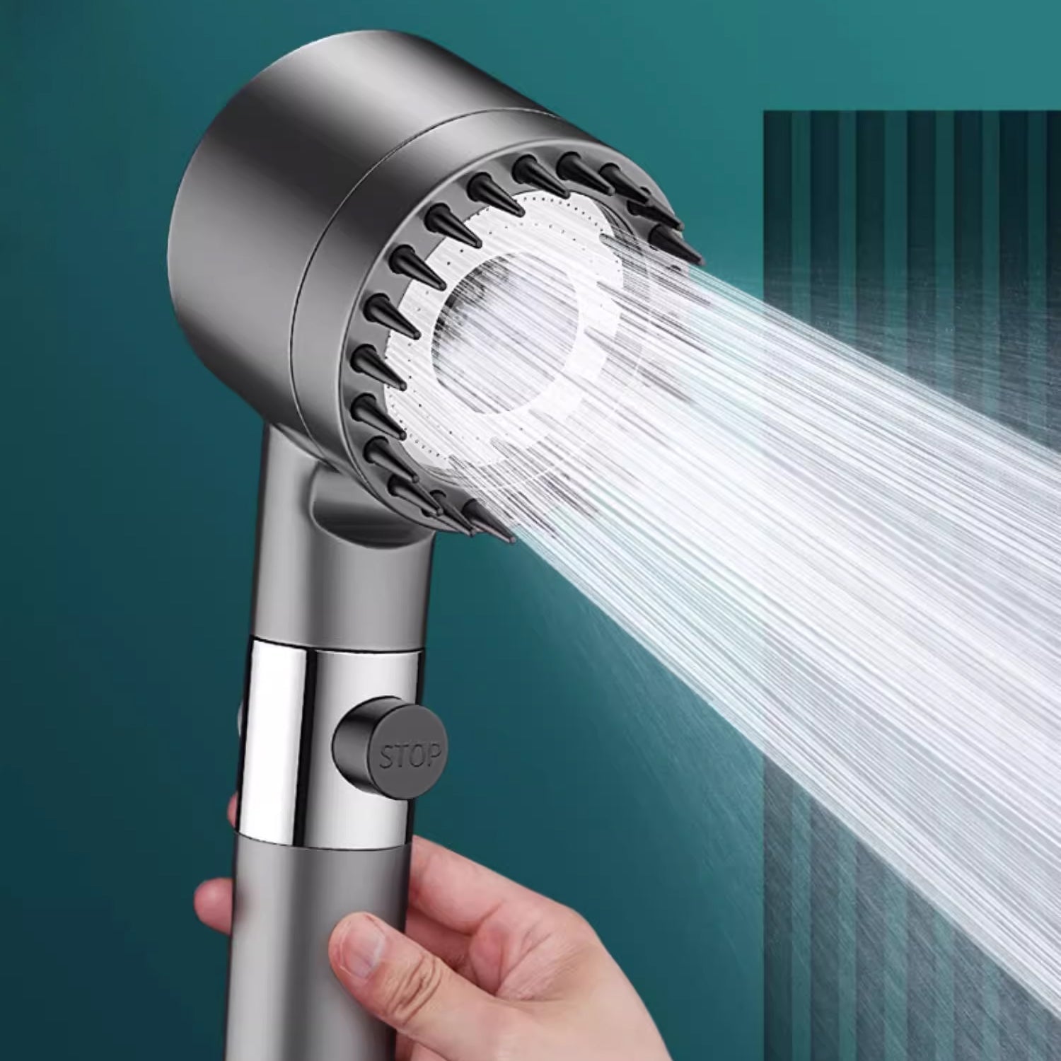 AquaJet MaxPower Showerhead Boosts Water Pressure 200%