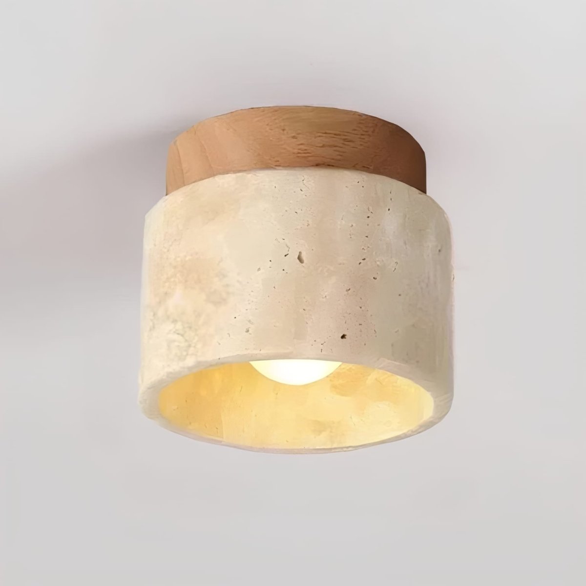 Recessed Travertine LED Chandelier Light – Elegant Natural Design with Soft Warm Glow and Metal Finish 0