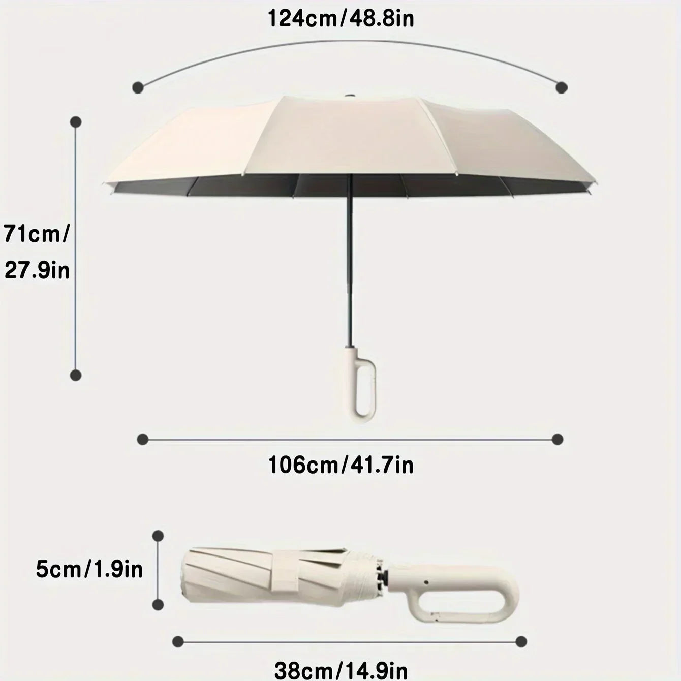 AeroShade Reinforced Compact Umbrella With UPF50+ Coating