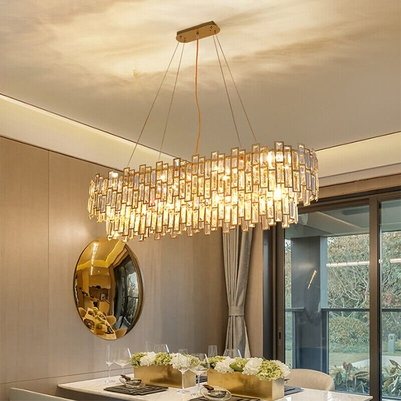 Aurelia Crystal Chandelier Golden Postmodern Pendant Light