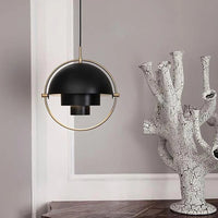 Scandinavian Multi-Tier Black Pendant Light – Elegant Kitchen Hanging Fixture with Layered Metal Shades 1