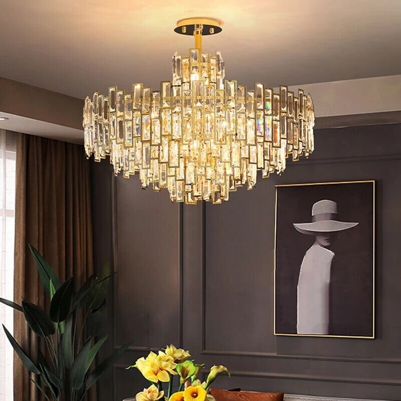 Aurelia Crystal Chandelier Golden Postmodern Pendant Light