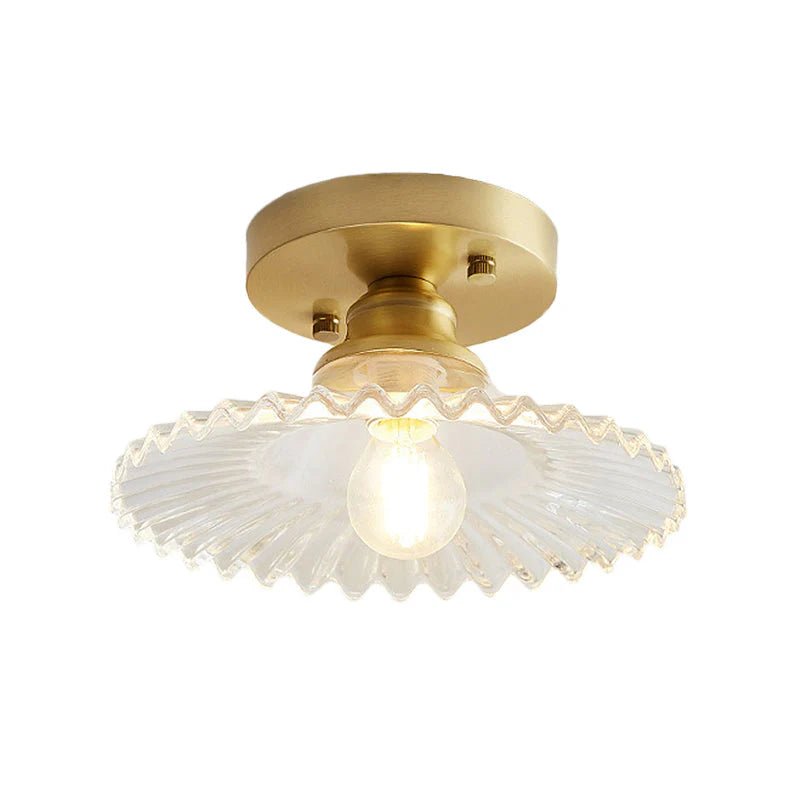 Vintage Ribbed Glass Ceiling Light Fixture – Semi-Flush Design for Dining Room and Modern Interiors 5