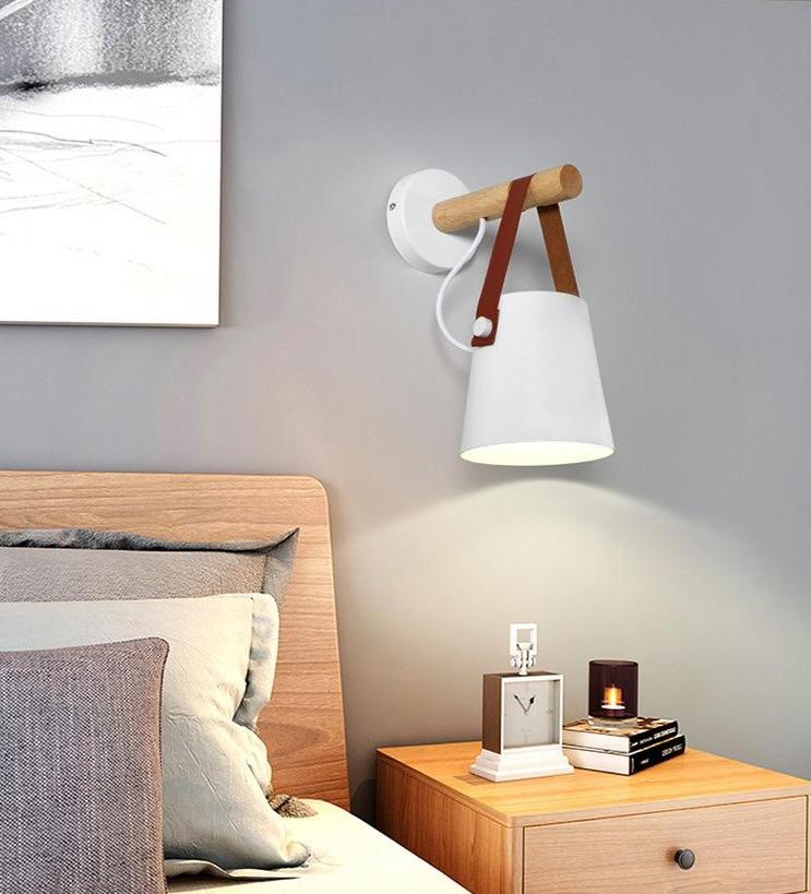 Wooden Nordic Wall Lamp – Minimalist Iron and Wood Sconce for Indoor Lighting – 38 cm Height 8