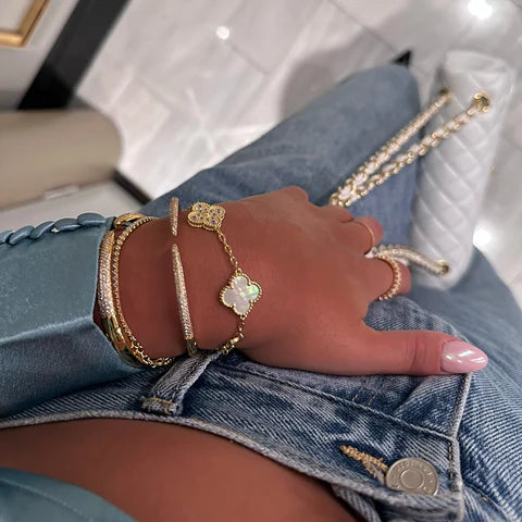 Liora Adjustable Clover Jewelry Set For Women Nickel Free Delicate Necklace And Earrings Stylish Gift