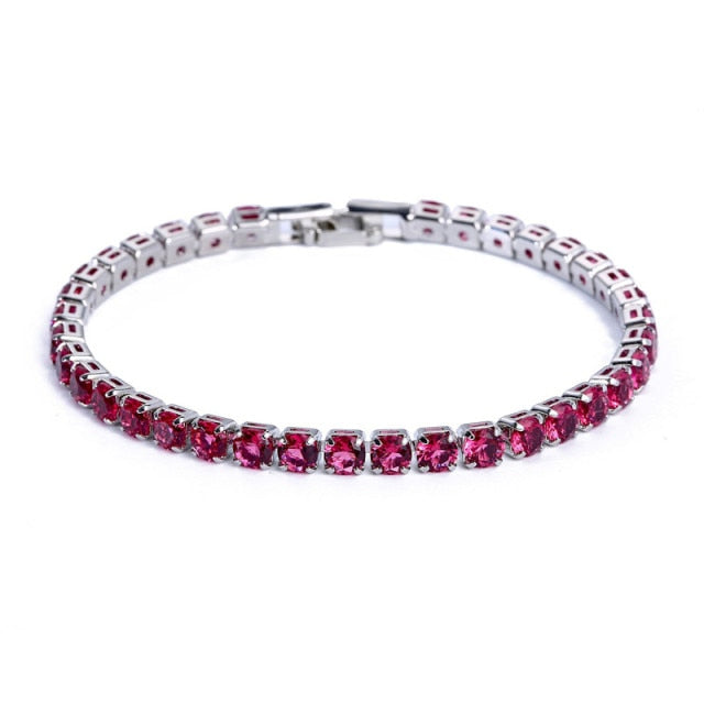 AriaLuxe Chain Tennis Bracelet With High Quality Zirconia Accents For Elegant Sparkling Style