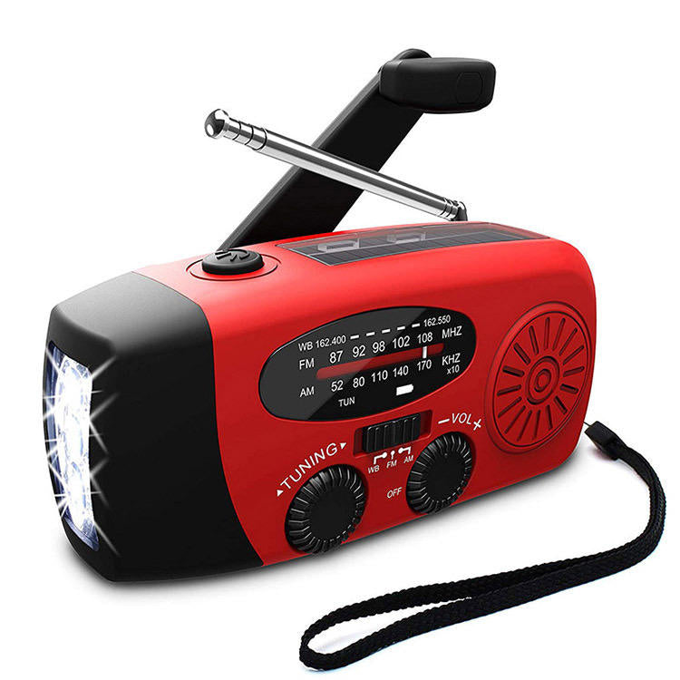 AeroVault Wind Up Radio with Solar Power Bank and Flashlight