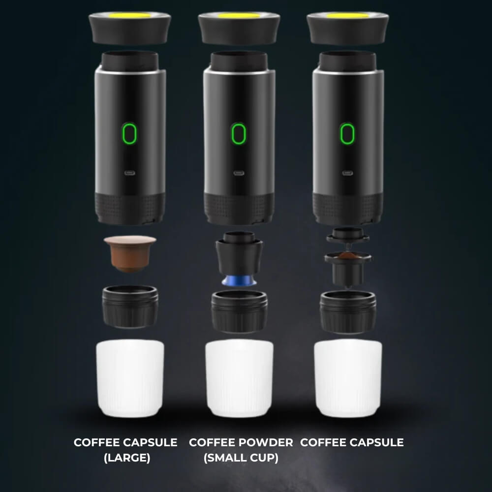 3-in-1 Portable Coffee Maker: Espresso, Cappuccino, Drip