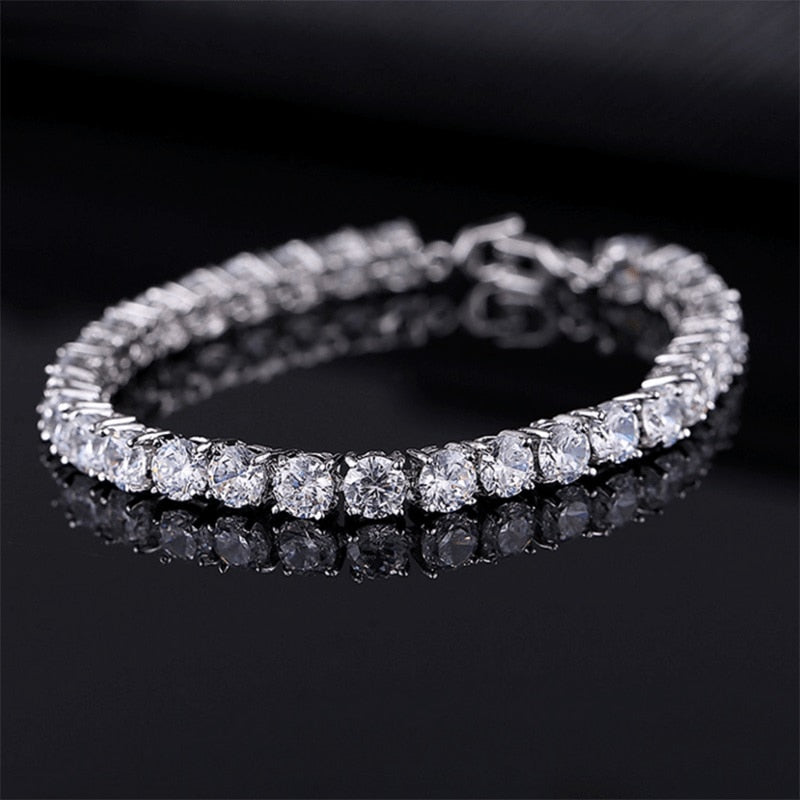 AriaLuxe Chain Tennis Bracelet With High Quality Zirconia Accents For Elegant Sparkling Style