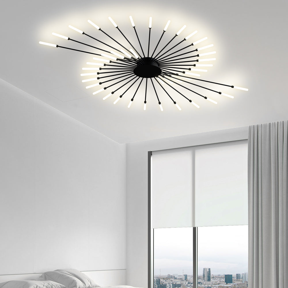 Aurek Industrial Sputnik LED Ceiling Light for Living Rooms
