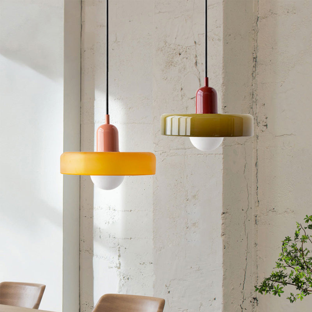 Arkea | Colored Glass Pendant Light With Adjustable Height