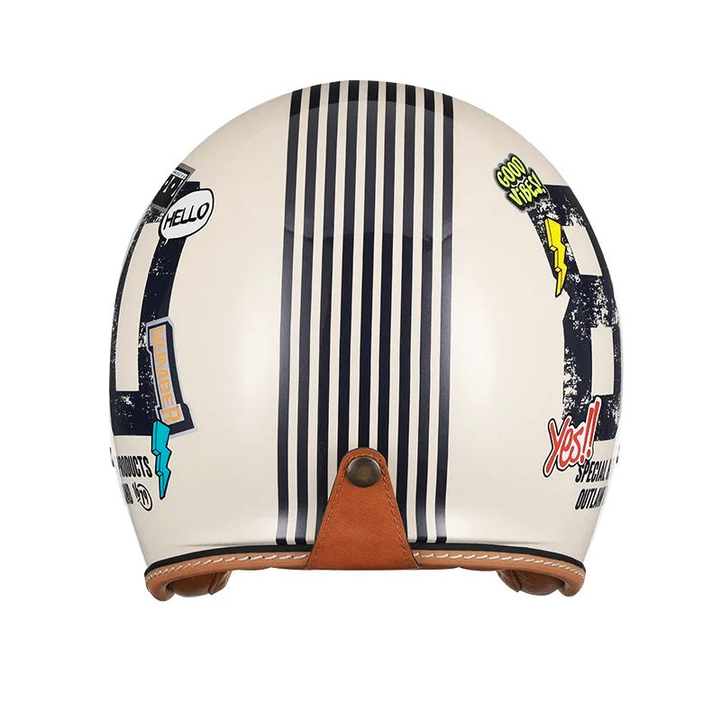 AeroNova Retro Open Face Helmet DOT ECE Certified Pro