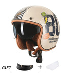 AeroNova Retro Open Face Helmet DOT ECE Certified Pro