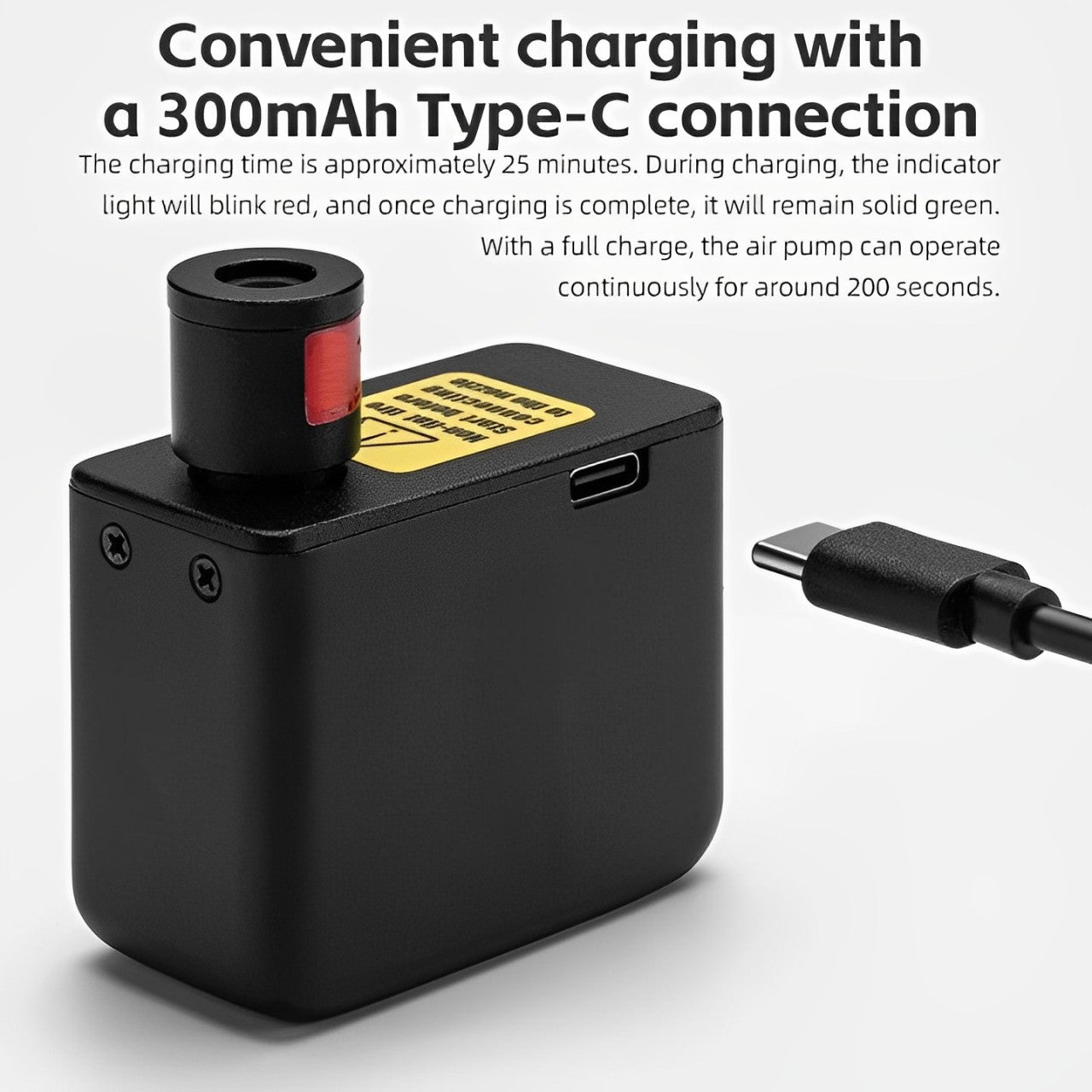 VoltNova Mini Bike Pump Type-C Rechargeable Schrader/Presta