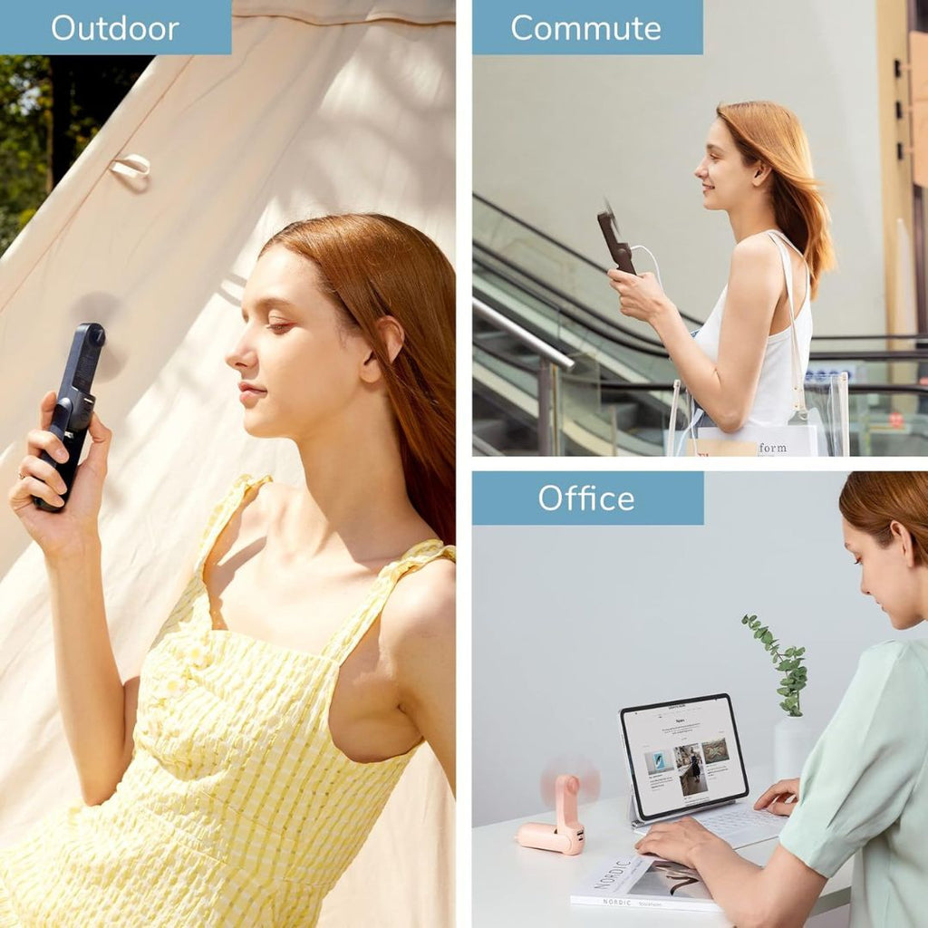 BreezyGo 3-In-1 Travel Mini Fan With LED And USB Power