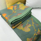 Liora Silhouette Ginkgo Leaves Reversible Cozy Coverlet