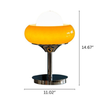 Marlo Mid-Century Bauhaus Glass Table Lamp In Yellow Shade