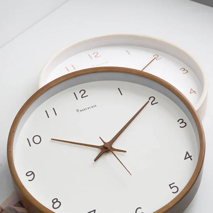QuellOak Analog Wall Clock with Silent Movement Solid Wood