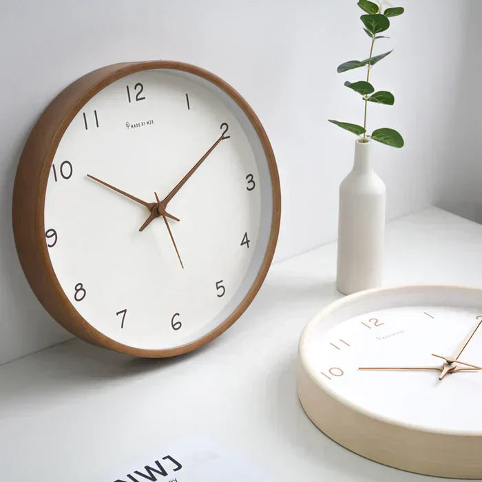 QuellOak Analog Wall Clock with Silent Movement Solid Wood