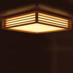 Elora LED Flush Mount Light, Dimmable, Wood And Acrylic