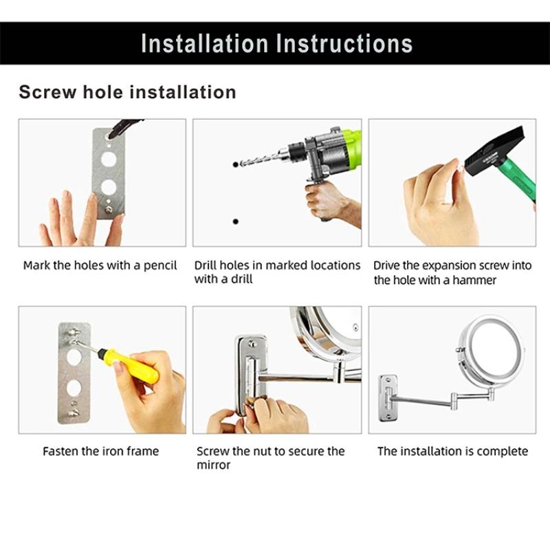 Matte Silver LED Magnifying Vanity Mirror, Wall-Mounted