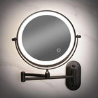 Black Magnifying Makeup Vanity Mirror with Rechargeable LED