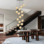 AuroraNova Glass Ball Staircase Chandelier for Stairs