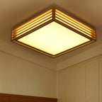 Elora LED Flush Mount Light, Dimmable, Wood And Acrylic