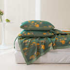 Liora Silhouette Ginkgo Leaves Reversible Cozy Coverlet