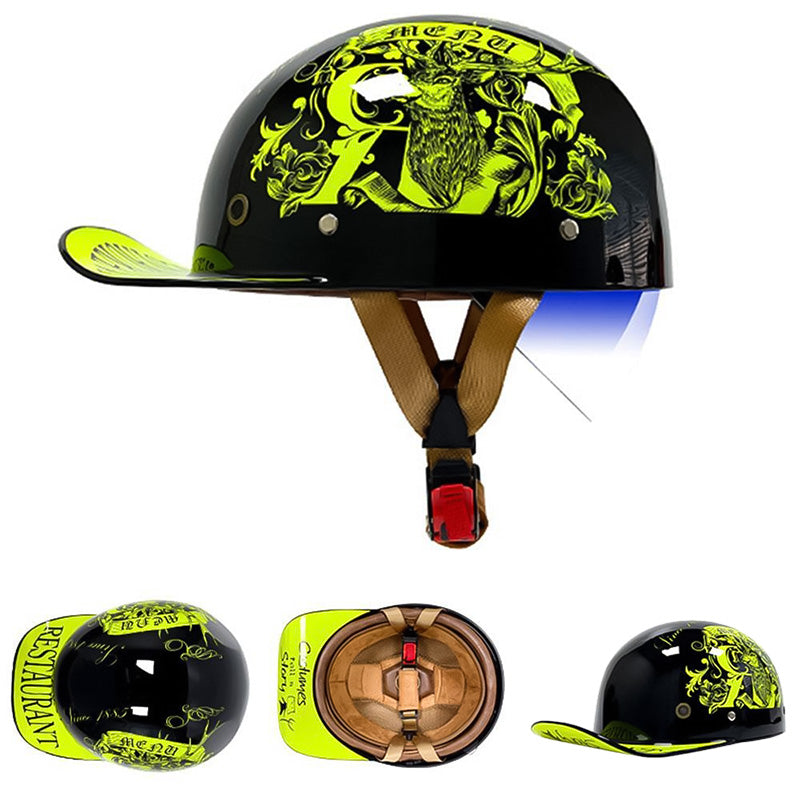 VeloGuard DOT zugelassener Motorrad-Baseballhelm ABS-Schale