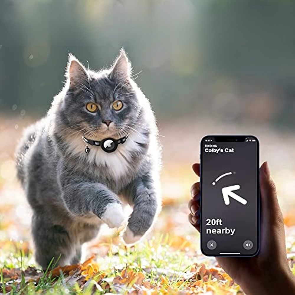 Lunara Reflective Cat Collar With Quick Release And Built In GPS Tracker Mount For Safe Night Tracking